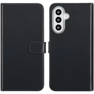 Afbeelding van Selencia Hoesje Geschikt voor Samsung Galaxy A26 Met Pasjeshouder Echt Lederen Bookcase Zwart