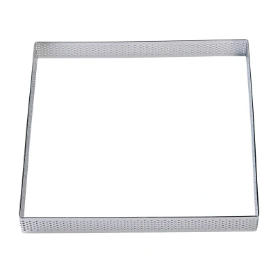 Afbeelding van BrandNewCake Taartring RVS Vierkant Geperforeerd 17,5x2cm