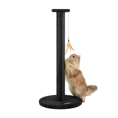 Afbeelding van krabpaal voor grote katten kattenpaal 90 cm zwart