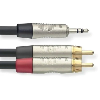 Afbeelding van Stagg NYC3/MPS2CMR kabel met 2 x phono plug, zwart