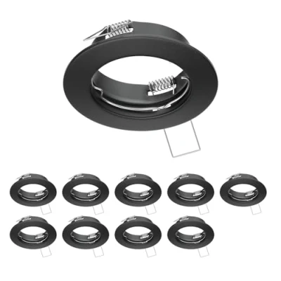 Afbeelding van ledscom.de 10 plafondinbouwframes FERE, rond, mat zwart