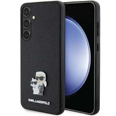 Afbeelding van Karl Lagerfeld Backcase hoesje geschikt voor Samsung Galaxy S24+ Effen Zwart Kunstleer