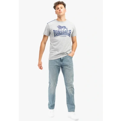 Afbeelding van Lonsdale Tshirt print, Heren, Maat: Large, Marl grey navy