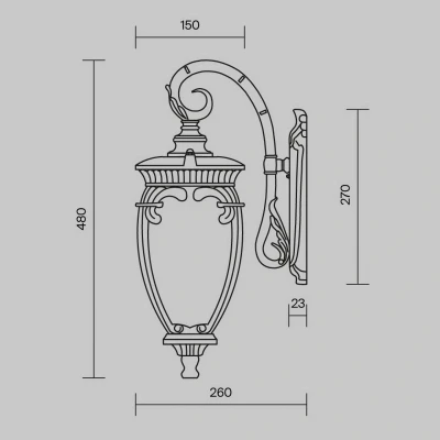 Afbeelding van Maytoni Fleur buitenwandlamp, brons
