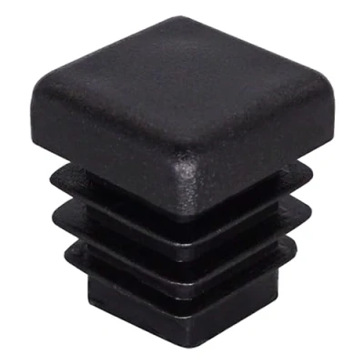 Afbeelding van SKIR&#039;CO Set van 20 vierkante kunststof doppen 15 x mm zwart RAL 9005