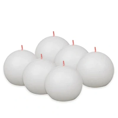Afbeelding van Bolkaarsen Shine 6 st rustiek 76x71 mm wolkenwit