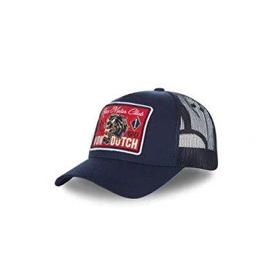 Afbeelding van Von Dutch Pet voor heren en dames, verstelbaar, truckerpet, losse pasvorm, zacht comfortabel, blauw, eenheidsmaat, Blauw