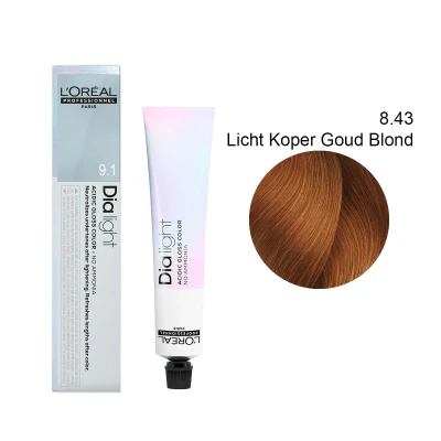 Afbeelding van L&#039;Oréal Professionnel Dia Light 8.43 Licht Koper Goud Blond