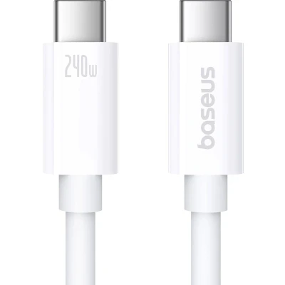 Afbeelding van Baseus Superior 2 240W USB C Kabel Power Delivery 3.1 8K@60Hz Videokabel 40Gbps Gegevensoverdracht 1M Wit