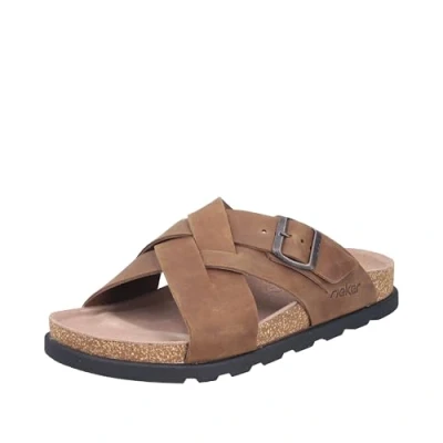 Afbeelding van RIEKER heren kruisbandslipper BRUIN art 21193 25 maat 41