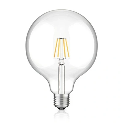 Afbeelding van ledscom.de Ledlamp E27, G125, warmwit (2700 K), 7,5 W, 838 lm, filament, gloeilamp, glas, LED, E27 fitting, spaarlamp, LED Classic, Globe,