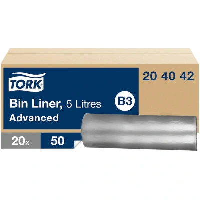 Afbeelding van Tork vuilniszak B3, 5 l, transparant, 10x 100 stuks