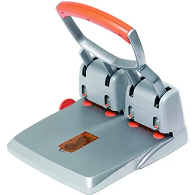Afbeelding van Perforator Rapid Supreme HDC150/4 heavy duty 4 gaats 150 vel zilver/oranje