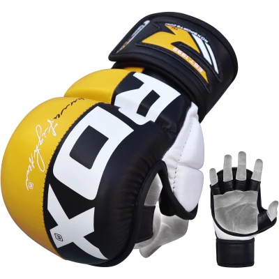 Afbeelding van RDX Sports T6 Plus MMA Handschoenen Training Sparring Geel Maat S
