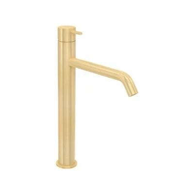 Afbeelding van Waterevolution Flow wastafelkraan voor waskommen PVD geborsteld light gold T115WGE