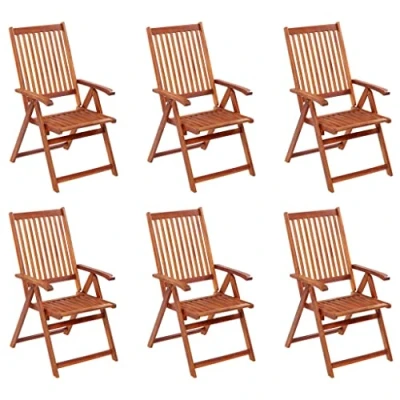 Image de vidaXL Chaises pliables de jardin lot 6 Bois d&#039;acacia solide