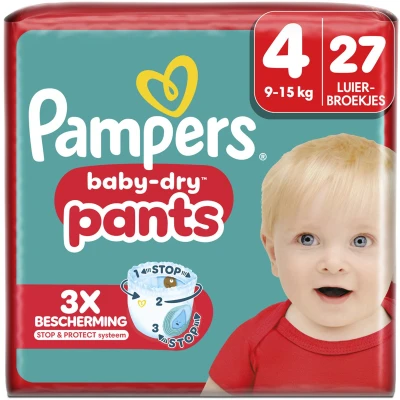 Afbeelding van Pampers Baby Dry Pants luierbroekjes Maat 4 27 9kg 15kg