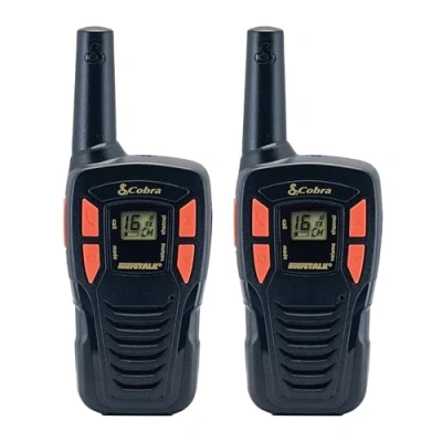 Afbeelding van Cobra AM255 Radio met lcd display, 8 geheugenkanalen, oplaadbaar, USB oplaadaansluiting, riemclip inbegrepen, 2 stuks, zwart