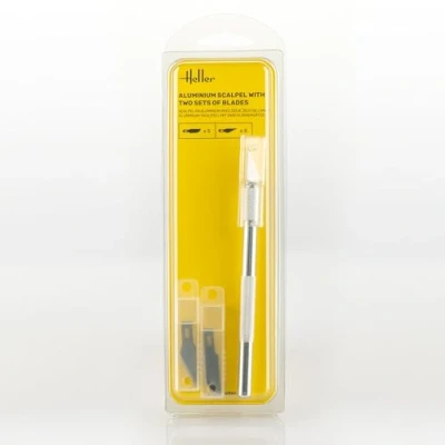 Afbeelding van Heller 99009 Hobby Aluminium scalpel met fijne punt en 10 reserve mesjes Gereedschap