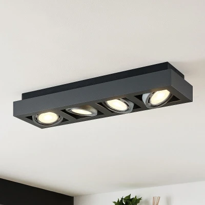 Afbeelding van Arcchio plafondlamp 4lichts Aluminium, metaal H: 9 cm GU10 donkergrijs