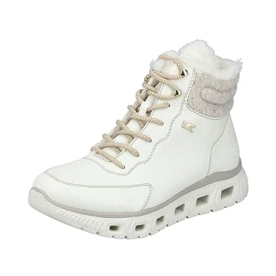 Afbeelding van Rieker M6010 veterlaarzen dames, Wit