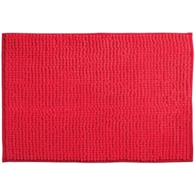 Afbeelding van MSV Badkamerkleed/badmat/toilet voor op de vloer rood 40 x 60 cm microvezel anti slip
