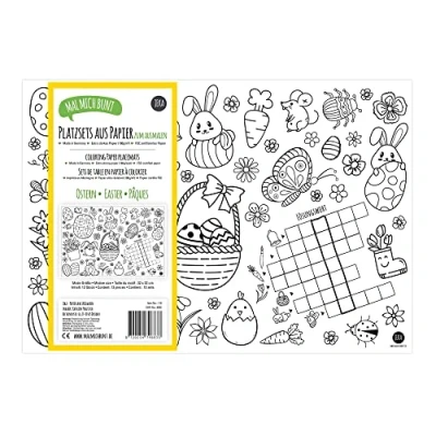 Afbeelding van Papieren placemat / kleurplaat Pasen (12 stuks)