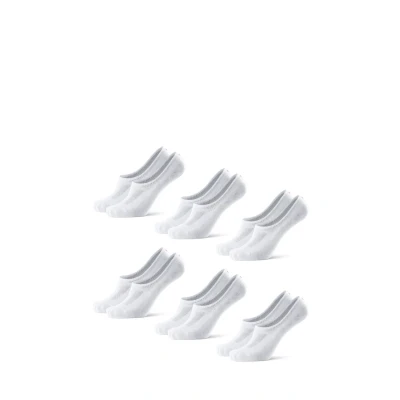 Afbeelding van DANISH ENDURANCE set van 6 paar footies, onzichtbare sokken, bamboevezel, antislip, voor dames en heren, Wit.