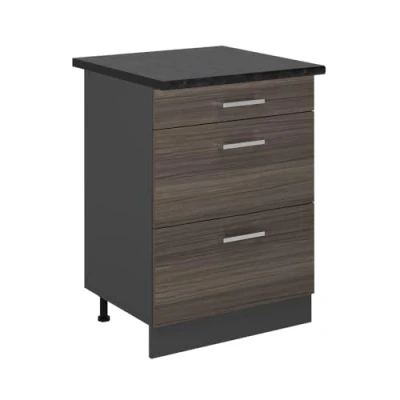 Afbeelding van Vicco Keukenonderkast R Line, Edel grijs/Antraciet, 60 cm met laden, WB Antraciet