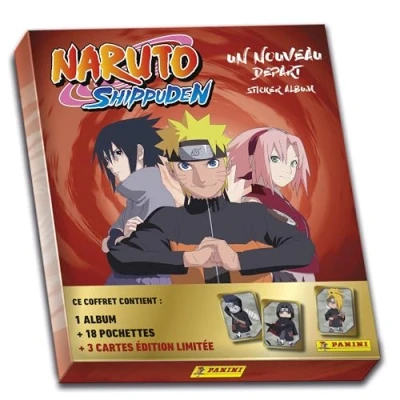 Image de Carte à collectionner Panini Naruto Shippuden Coffret Album avec 18 pochettes et 3 cartes Édition Limitée