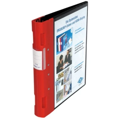 Afbeelding van Wedo Ergogrip 5815002 ringband 4 ringen, kunststof, A4, 31,3 x 3,8 28 cm, zwart/rood