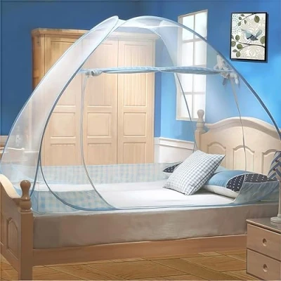 Afbeelding van Opvouwbaar bed Muggennet, Digead Draagbare Reis Eendeurs Camping Muggengordijn, 180 * 200cm Gemakkelijk Dome Muggennet Installatie