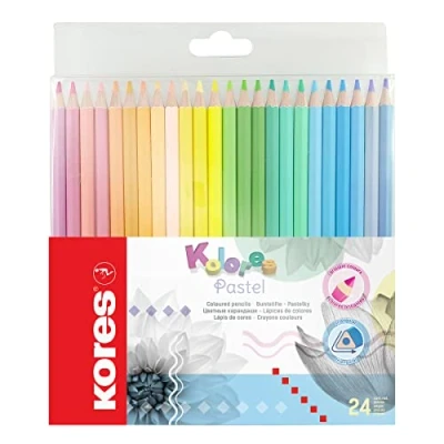 Image de Kores Crayon de couleur triangulaire Kolores Pastel, étui 24