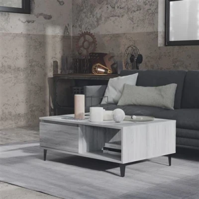 Afbeelding van vidaXL Salontafel 90x60x35 cm spaanplaat grijs sonoma eikenkleurig