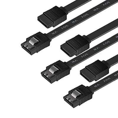 Afbeelding van SATA III kabel, BENFEI pakket met 3 6 GB/s rechte kabel SSD harde schijf Datakabel 18 inch vergrendeling voor schijf, SSD, stuurprogramma, CD, CD schrijver, zwart