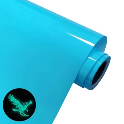 Afbeelding van FORBELL Lichtende transferfolie voor textiel, gloeit in het donker, blauw (mat), 30,5 cm x 3 m