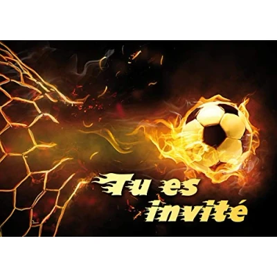 Afbeelding van Edition Colibri (10717 FR 10 uitnodigingskaarten in het Frans voor een kinderverjaardag of voetbalfeest