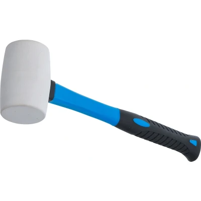 Afbeelding van BGS Rubberhamer glasfibersteel witte kop Ø 48 mm 250 gram