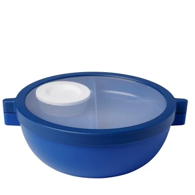 Afbeelding van Mepal Vita Basic Bento lunchbowl 1500 ml 4 vakken waarvan 2 uitneembare bakjes box Salade lunchbox Vivid blue