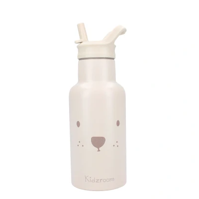 Afbeelding van Kidzroom Beary Excited Drinkfles Beige 350ml Beer Schoolbeker