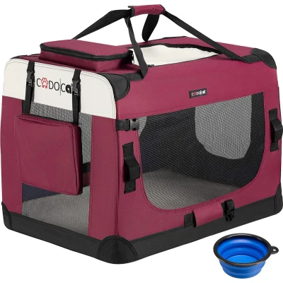 Afbeelding van Cadoca Honden &amp; Katten Reisbench L 70x53x50cm Donker Rood