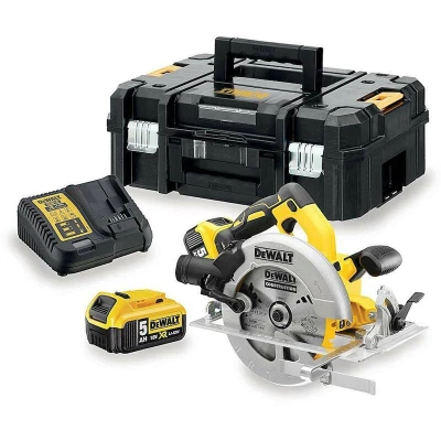 Image de DEWALT DCS570P2 QW Scie circulaire sans balais 18V XR 64mm 184mm en TSTAK (2x batterie 5.0Ah + chargeur)