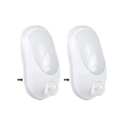 Afbeelding van Set van 2 nachtlampjes met bewegingsmelder, 3 x led 0,8 W, oriëntatielamp, lichtstopcontact