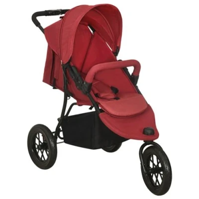 Image de vidaXL Poussette pour bébé Rouge Acier10263
