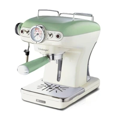 Image de Ariete 1389 Vintage machine à café avec buse vapeur &quot;Cappuccino&quot; 15 bar vert