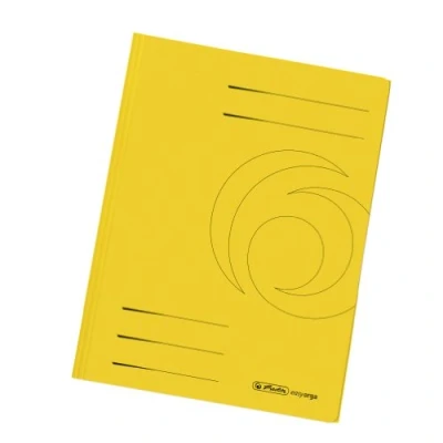Afbeelding van Herlitz 10 snelhechters met 3 kleppen, recycling, A4, geel