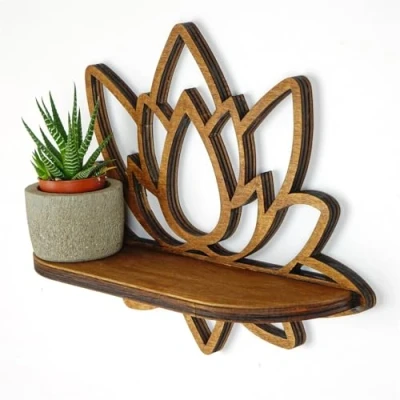 Afbeelding van Asir Wandplank Okkernoot 33 x 10 26 cm