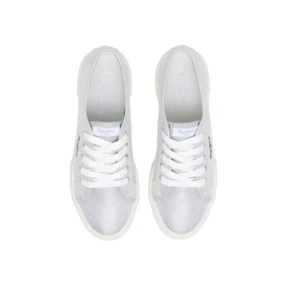 Afbeelding van Pepe Jeans Brady Party Sneakers laag, Dames, Maat: 41, Silver Polyester