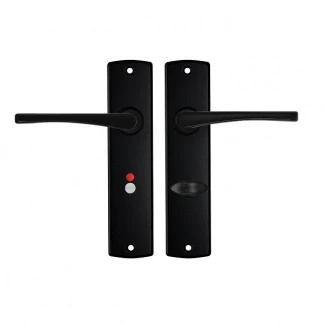 Afbeelding van Deurklink met wc sluitingsschild AXA Curve Vlinder 63 mm (Aluminium, Zwart)