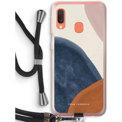 Afbeelding van Case Company® hoesje met Koord geschikt voor Samsung Galaxy A20e Geo #1 Telefoonhoesje Zwart Bescherming aan alle Kanten en Over de Schermrand